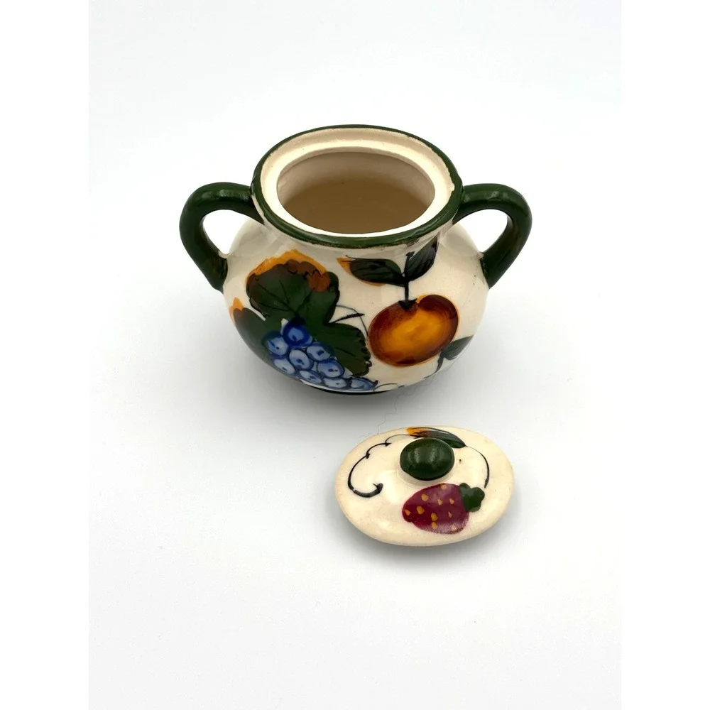 Vintage Hand‎ Painted in Japan Fruit Theme Cream & Sugar Set